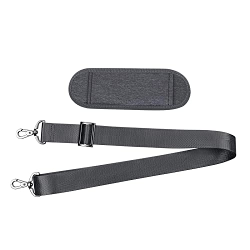 MOSISO 56 inch Shoulder Strap, Adjustable Thick Soft Universal Replacement Non-Slip Fit Padded with Metal Swivel Hooks for Laptop Shoulder Bag/Laptop Messenger Bag/Crossbody Bag, Space Gray - color: Space Gray
