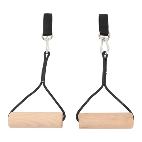 Wooden Gymnastic Rings Portable Pull Up Handles Arm Strength Trainer with Storage Bag for Outdoor Home Gym