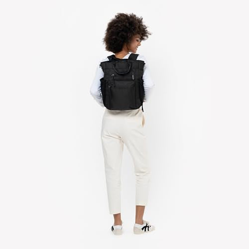 Sherpani Soleil, Anti Theft Convertible Backpack, 3 in 1 Tote, Crossbody Purse, 18L Travel Bag, Fits 13” Laptop (Carbon Signature) - color: Carbon - Signature