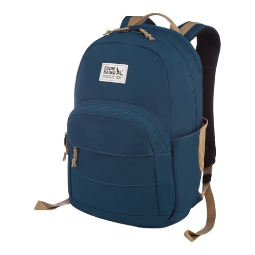 Eddie Bauer Campus Backpack 26L | Everyday Carry | Work | Travel | Commuter | Padded Laptop Sleeve | Stretch Bottle Pockets | Lightweight | Durable - Marine Blue - color: Campus - Marine Blue, size: 26L