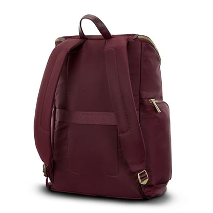 Samsonite Mobile Solutions 2 Deluxe Backpack, Laptop & Tablet Backpack with Padded Compartments, Front Zippered Pocket with Organizer, Water Bottle Pockets, StackIt™ Strap, Work & Travel Bag - Merlot - color: Merlot