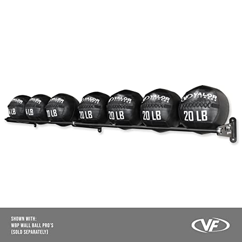 Valor Fitness Wall-Mounted Adjustable Ball Storage Rack – Holds Slam Balls, Medicine Balls, Stability Balls, Basketballs – Compact Sports Equipment Organizer for Home Gyms and Commercial Use