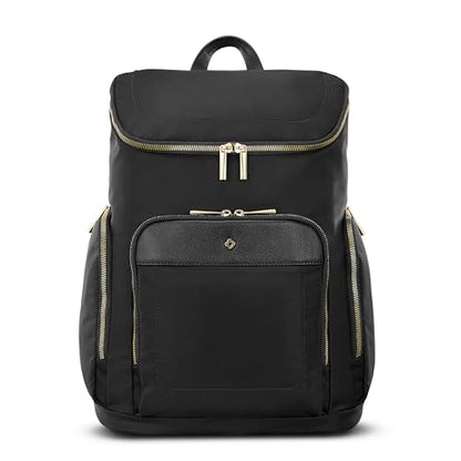 Samsonite Mobile Solutions 2 Deluxe Backpack, Laptop & Tablet Backpack with Padded Compartments, Front Zippered Pocket with Organizer, Water Bottle Pockets, StackIt™ Strap, Work & Travel Bag - Black - color: Black