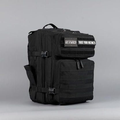 WOLFpak 35L Tactical Gym Backpack (Alpha Black) Durable 1000D Waterproof Oxford Material with MOLLE Webbing, Laptop Pocket & Dual Cup Holders, Durable Fitness/Travel/Military Daypack - color: Alpha Black