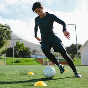 GHB Agility Ladder Speed Training Ladder Workout Ladder with 6 or 10 Cones 12 Rung 20ft with Resistance Parachute - color: Yellow-6 Cones