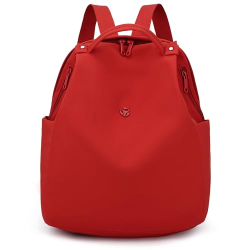 Mini Nylon Women Backpacks,Small Ladies backpacks Casual Lightweight Shopping Travel Daypack (Red) - color: Red