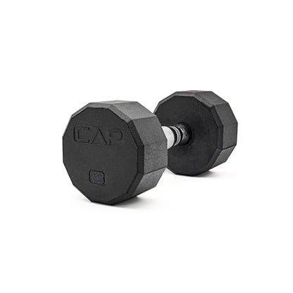 CAP Barbell Coated Hex Dumbbell Weight - Single | 10-120 lbs | Multiple Options - size: 8 lb, style: 12-Sided - Chrome Handle
