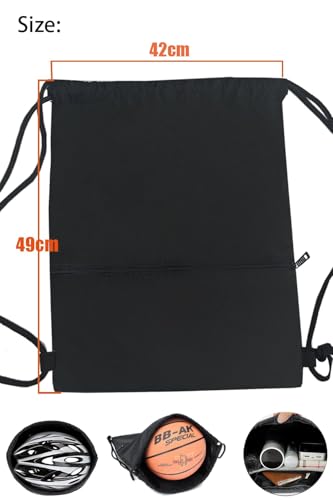 Water-Resistant String Bag for Women Men with Shoes Compartment and Zippered Pocket for Soccer, Basketball, Swim (Pink, 16.5 * 19 inches) - color: Pink