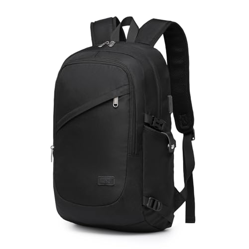 Kono Travel Laptop Backpack with USB Charging Port, Business Anti Theft Slim Sturdy Personal Item Bag, Water Resistant College Computer Daypack for Men & Women Fits 15.6 Inch Notebook, Black - color: Black