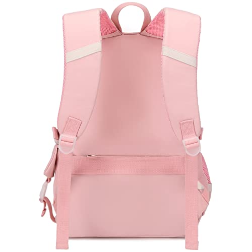 Hey Yoo School Backpack for Girls Backpack with Lunch Box Teen Girl Backpack Set Cute School Bag Bookbag for Teen Girls(Pink) - color: Pink