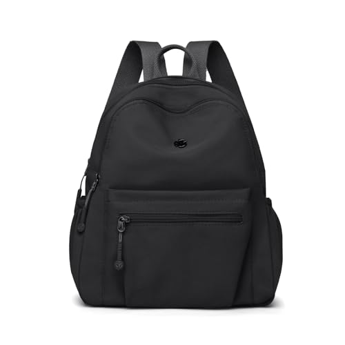 Tanweibago Mini Nylon Women Backpacks,11L Small Ladies backpacks Casual Lightweight Women Shopping Travel Daypack (Z-Black) - color: Z-black