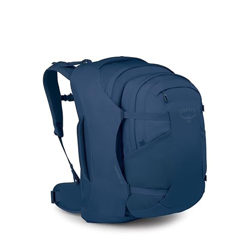 Osprey Farpoint 55L Men's Travel Backpack - Carry On Bag with Personal Item Sized Detachable Daypack, Antique Blue - color: Antique Blue, style: 55l