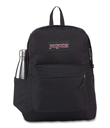 JanSport SuperBreak Plus Backpack with Padded 15-inch Laptop Sleeve and Integrated Bottle Pocket - Spacious and Durable Daypack for Work and Travel - Black - color: Black