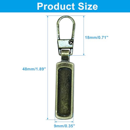 Auvotuis 4Pcs Zipper Pull Replacement for Small Holes, Detachable Tiny Zipper Replacement Slider, Spare Zipper Pulls for Luggage/Jackets/Backpacks/Boots/Purses (Bronze) - style: Bronze