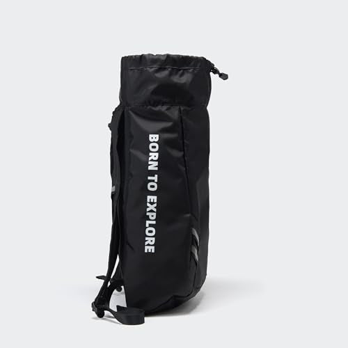 Pander Drawstring Backpack with Adjustable Shoulder Straps, Slim Gym Cinch Sack with Side Zipper Pocket, Machine Washable Polyester Daypack for Travel & Workout, Black - color: Black