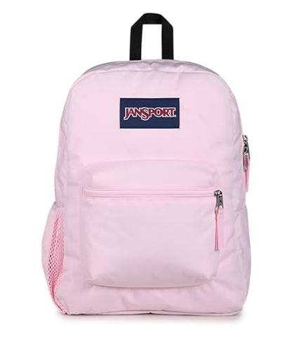 JanSport Cross Town Backpack - Simple Bag for Everyone with 1 Main Compartment, Front Utility Pocket - Premium Class Accessories - Pink Ice - color: Pink Ice