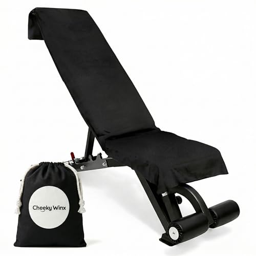 CHEEKY WINX Hooded Microfiber Gym Towel – Highly Absorbent Car Seat Towel with Carry Bag – Double-Sided Sweat Towel, Reversible, Quick Dry & Sand-Resistant Fabric, Black, 130 x 60cm - color: Black