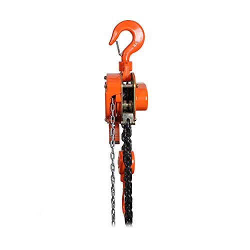 Prowinch 11,000 lbs. (5 Ton) 30 ft Manual Chain Hoist with G80 Black Tempered Chain for Heavy-Duty Lifting Applications and Enhanced Durability - size: 5 TON 30 FT