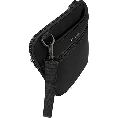 Targus Vertical Slipcase Laptop Messenger Bag, Black - Hideaway Handles with Cross Shoulder Strap and Protective Padding, Fits 14" Laptop (TSS913)