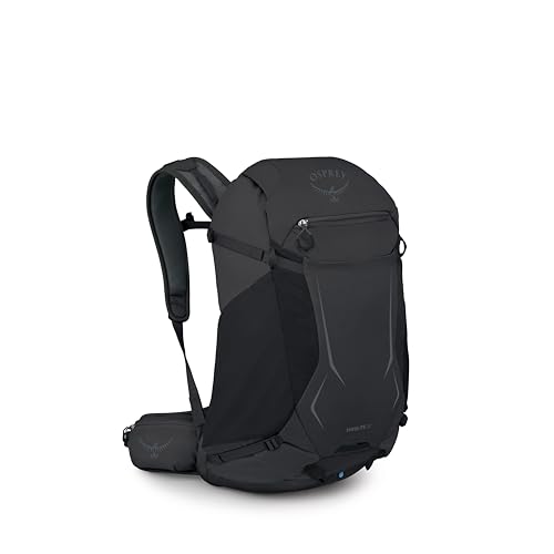 Osprey Hikelite 32L Durable Hiking Backpack - Travel Daypack with Rain Cover for Men and Women, Raven Black - color: Raven Black, style: 32l