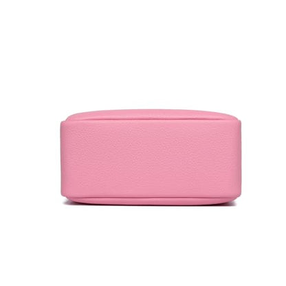 PU leather Organizer Bag Lightweight Cosmetic Bag with Ring Clasp Perfect Travel Makeup Bag for Women (Azalea Pink/PU) - color: Azalea Pink/PU