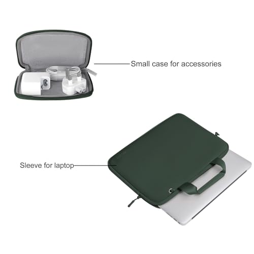 MOSISO Laptop Case 13 inch, Laptop Sleeve Bag Compatible with MacBook Neo 13 / Air M5 M4 M3 M2 M1 2026-2018 / Pro M2 M1, Neoprene Carrying Computer Bag with Handle&Detachable Small Case, Emerald Green - color: Emerald Green, size: 13 inch