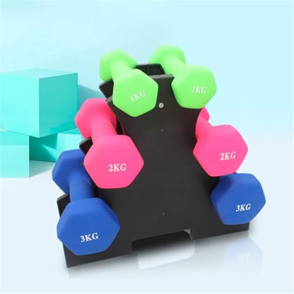 Triangular 3-Tier Dumbbell Rack - Compact Home Gym Black Storage Stand, Space-Saving Fitness Organizer, Easy To Install