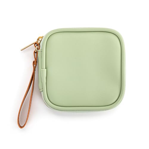 DEMDACO Electronic Accessories Tech Pouch Carry Case Travel Organizer for Cables Chargers and Headphones 4 x 4 Inch Sage Green - color: Sage Green