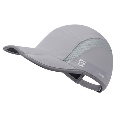 GADIEMKENSD Reflective Folding Outdoor Hat Unstructured Design UPF 50+ Sun Protection Sport Hats for Womens and Mens - color: Folding Series, Light Grey