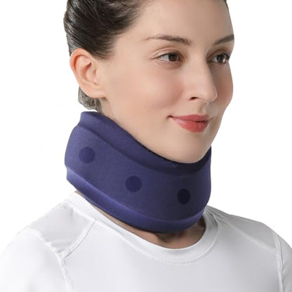 Velpeau Neck Brace for Neck Pain and Support - Soft Cervical Collar for Sleeping, Snoozing, Sleeping Upright, Anti-Snoring, Sleep Apnea for Women & Men (Blue, Enhanced Version, XL: 16.5-18.7"/4") - size: X-Large (Pack of 1), style: Enhanced Version-Blue