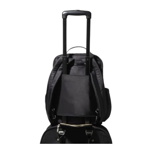 Baggallini Tribeca Expandable Laptop Backpack - 15"x11" Lightweight RFID Computer Bag for Work & Travel with Luggage Sleeve - color: Black Twill