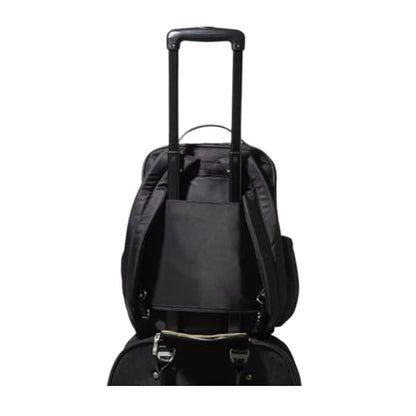 Baggallini Tribeca Expandable Laptop Backpack - 15"x11" Lightweight RFID Computer Bag for Work & Travel with Luggage Sleeve - color: Black Twill