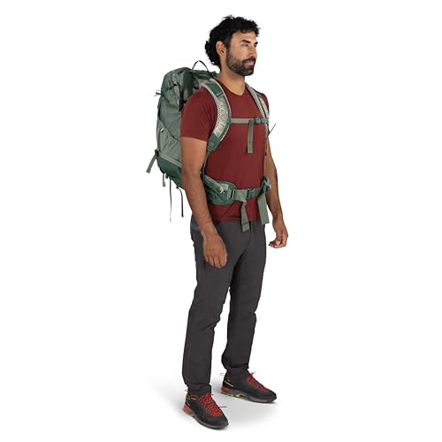Osprey Stratos 34L Men's Hiking Backpack - Camping Bag with Waterproof Raincover, Bottle Pockets, & Gear Straps, Nirvana Blue - color: Nirvana Blue, style: 34l