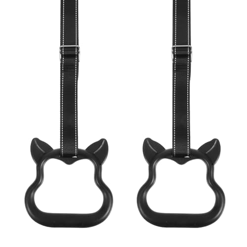 YARNOW Gymnastics Rings Pull-up Rings Set with Adjustable Straps Heavy Duty Plastic for Indoor and Outdoor Exercise Equipment Fitness Training