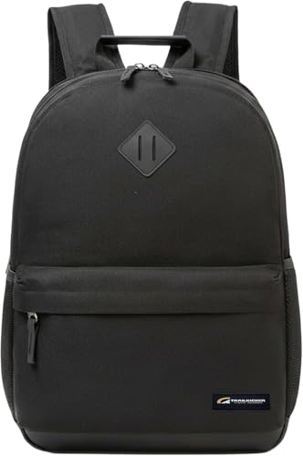 TRAILKICKER Laptop Backpack, Water Resistant Computer Backpack for Work, Travel & School, 17 Inch Laptop Compartment, 2 Compartments, Ergonomic Shoulder Straps, Black - color: Black