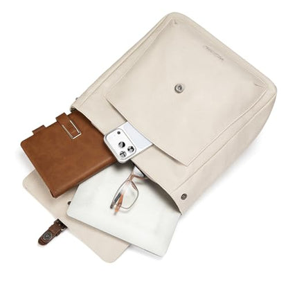 Montana West Backpack Purse for Women Casual Daypack Convertible Crossbody Backpack for Travel Work - color: Beige