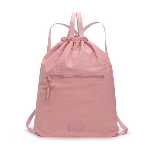 Montana West Lee Drawstring Backpack Bag Lightweight Small Gym Swim Beach Bag Water Resistant Sports Sackpack for Men Women,LEE48-002PK - color: Pink