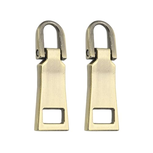 uxcell 2Pcs Zipper Pull Replacement, Detachable Metal Zipper Handle Mend Fixer Tab Repair for Luggage Suitcase Backpack Jacket Bags Boots Coat Handbags, Brushed Black - color: Brushed Black