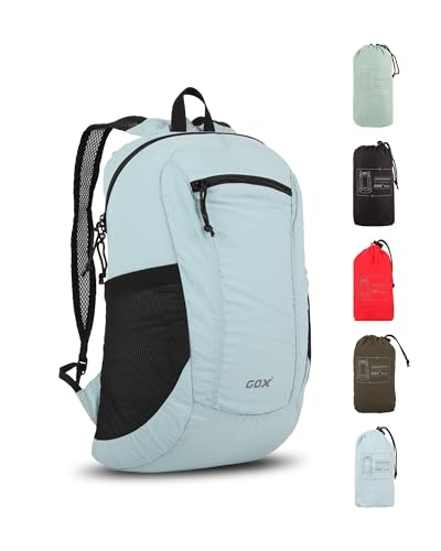 GOX Foldable 20l Backpack For Travel Lightweight Hiking Packable Daypack for Men Travel Camping Outdoor Bag Women (Sky Blue) - color: Sky Blue