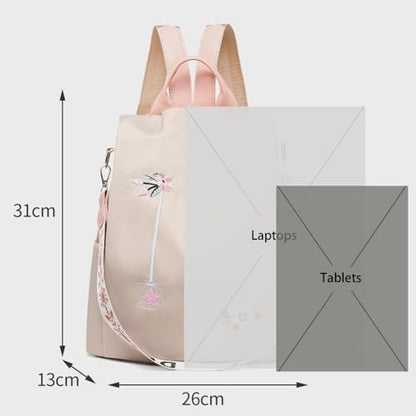 Women's Crossbody Backpack, Embroidered Handbag 2 Ways Convertible Shoulder Bags Retro Multifunctional Hand-held Backpack - color: Color 10