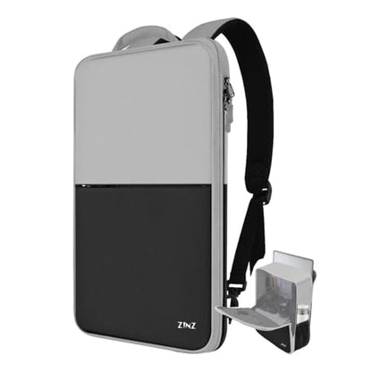 ZINZ Slim & Expandable Laptop Backpack 17 inch Travel Business Backpack Water Resistant Daypack Bookpack for Most 17 inch NoteBooks，Gray&Black - color: Gray Black
