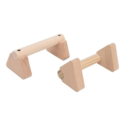 2Pcs Beech Wood Push Up Bars, Versatile Design for Inverted Push Ups Parallel Bar Support Balance Beam, with Anti Slip Hand Rubbers, for Home Workout Training - size: 20cm