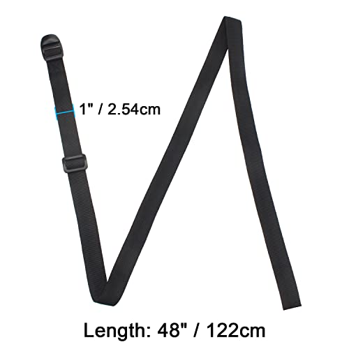 Wisdompro Sleeping Bag Strap, 2 Pack of Heavy Duty Utility Straps for Backpacking, Sleeping Bag Compression, Luggage, Camping, Hiking with Plastic Buckle - 48 inch, Black - size: 48 inches