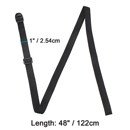 Wisdompro Sleeping Bag Strap, 2 Pack of Heavy Duty Utility Straps for Backpacking, Sleeping Bag Compression, Luggage, Camping, Hiking with Plastic Buckle - 48 inch, Black - size: 48 inches