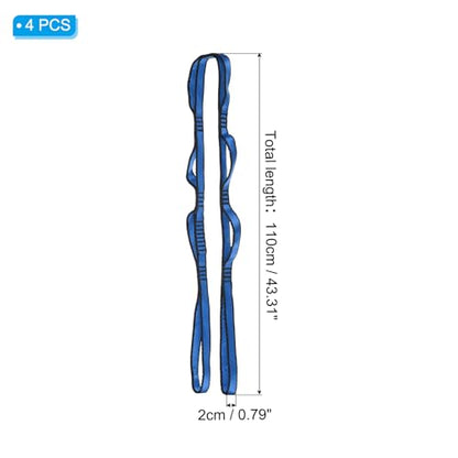 PATIKIL Daisy Chain Straps, Strong Climbing Strap Adjustable Nylon Chain Sling with Loops for Aerial Yoga Hammock Swing - color: Blue, size: 43 Inch