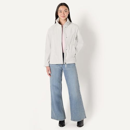 Amazon Essentials Women's Regular-Fit Lightweight Waterproof Long Hooded Rain Jacket - color: Eggshell White, size: XX-Large