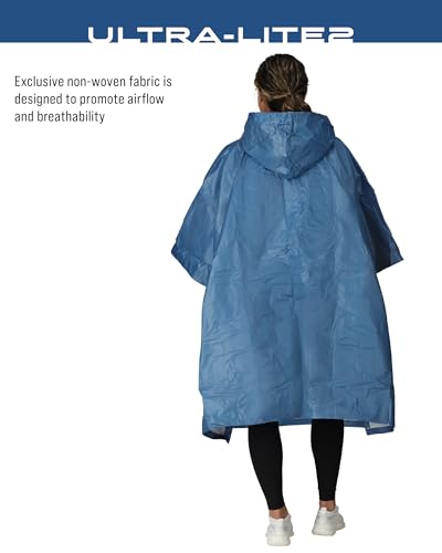 FROGG TOGGS Ultra-lite2 Waterproof, Breathable Rain Poncho, Adult and Youth Sizes - color: Blue, style: Adult