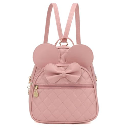 KL928 Girls Mini Backpack Bowknot Polka Dot Cute Small Daypacks Convertible Shoulder Bag Purse for Women - color: Dx-light Pink