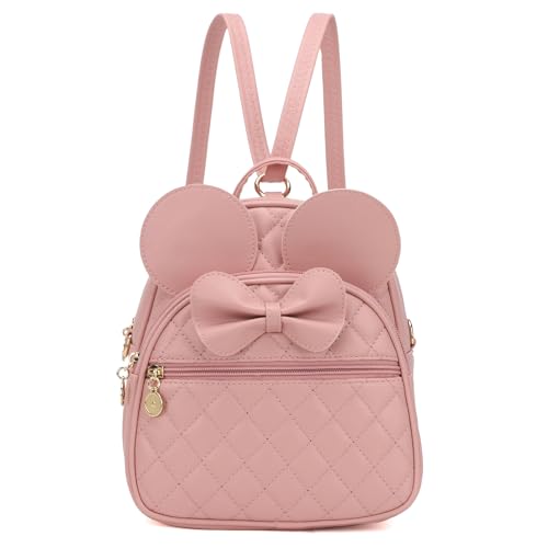KL928 Girls Mini Backpack Bowknot Polka Dot Cute Small Daypacks Convertible Shoulder Bag Purse for Women - color: Dx-light Pink