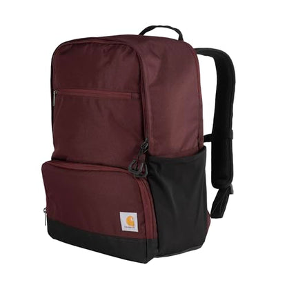 Carhartt Insulated Two Compartment Cooler, Durable Water Repellent Material W/Front Zippered Pocket for Camping, Beach & Travel - color: Port, style: Cooler Backpack